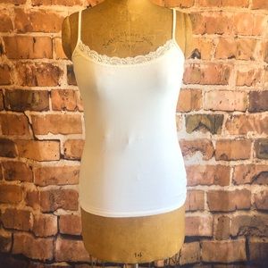 Ann Taylor Loft Lace Trimmed Cami Tank Small